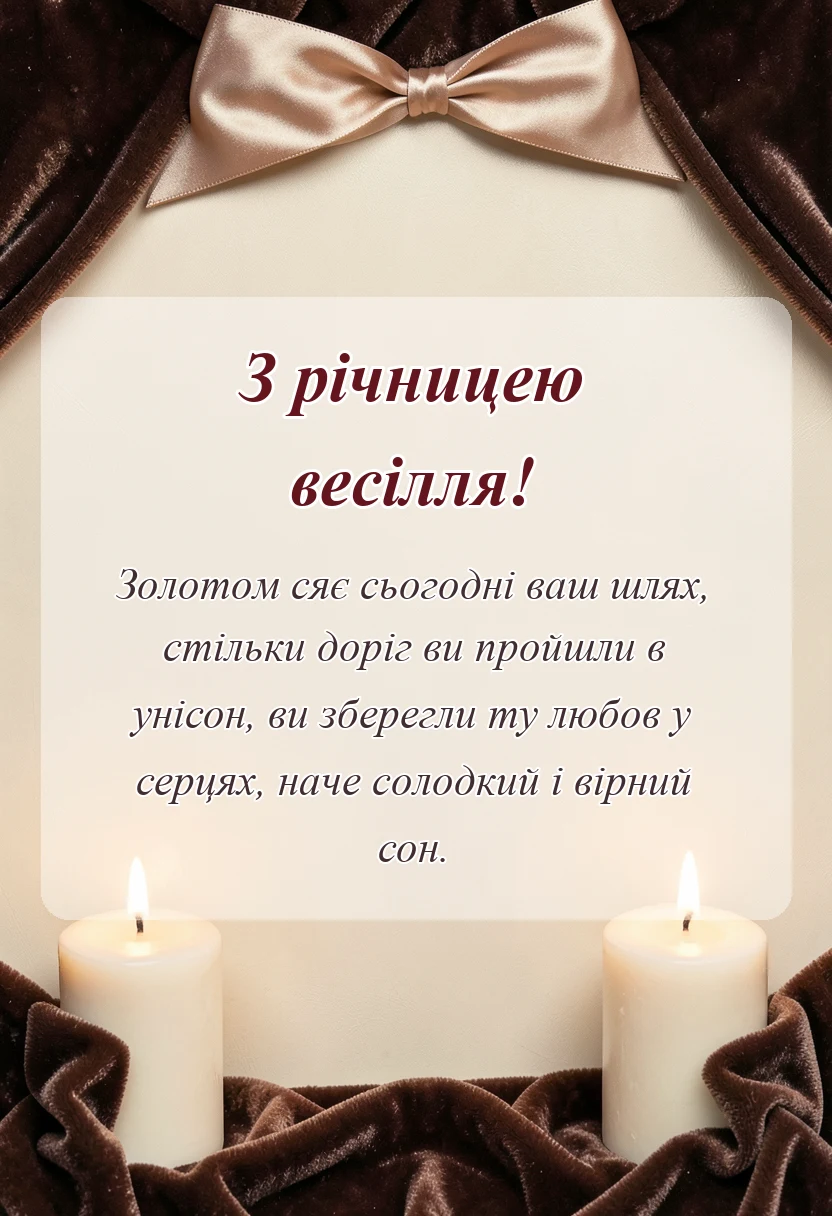 унікальна листівка - привітання з золотим весіллям батькам
