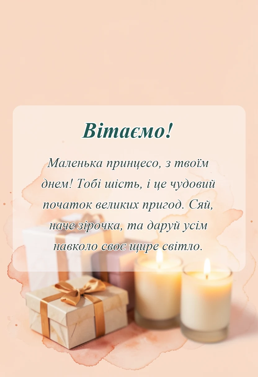вітальна листівка - картинки з днем народження 6 років