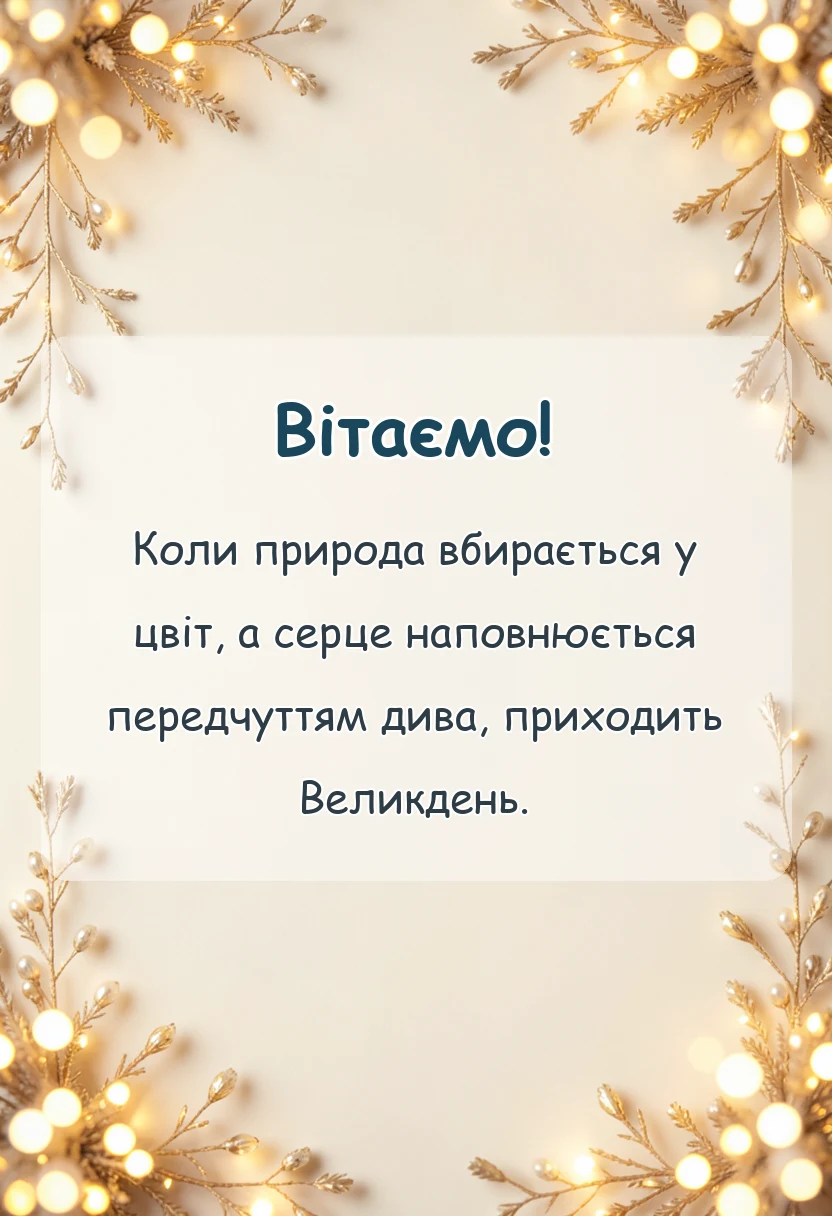 святкова картинка: привітання з великоднем в прозі