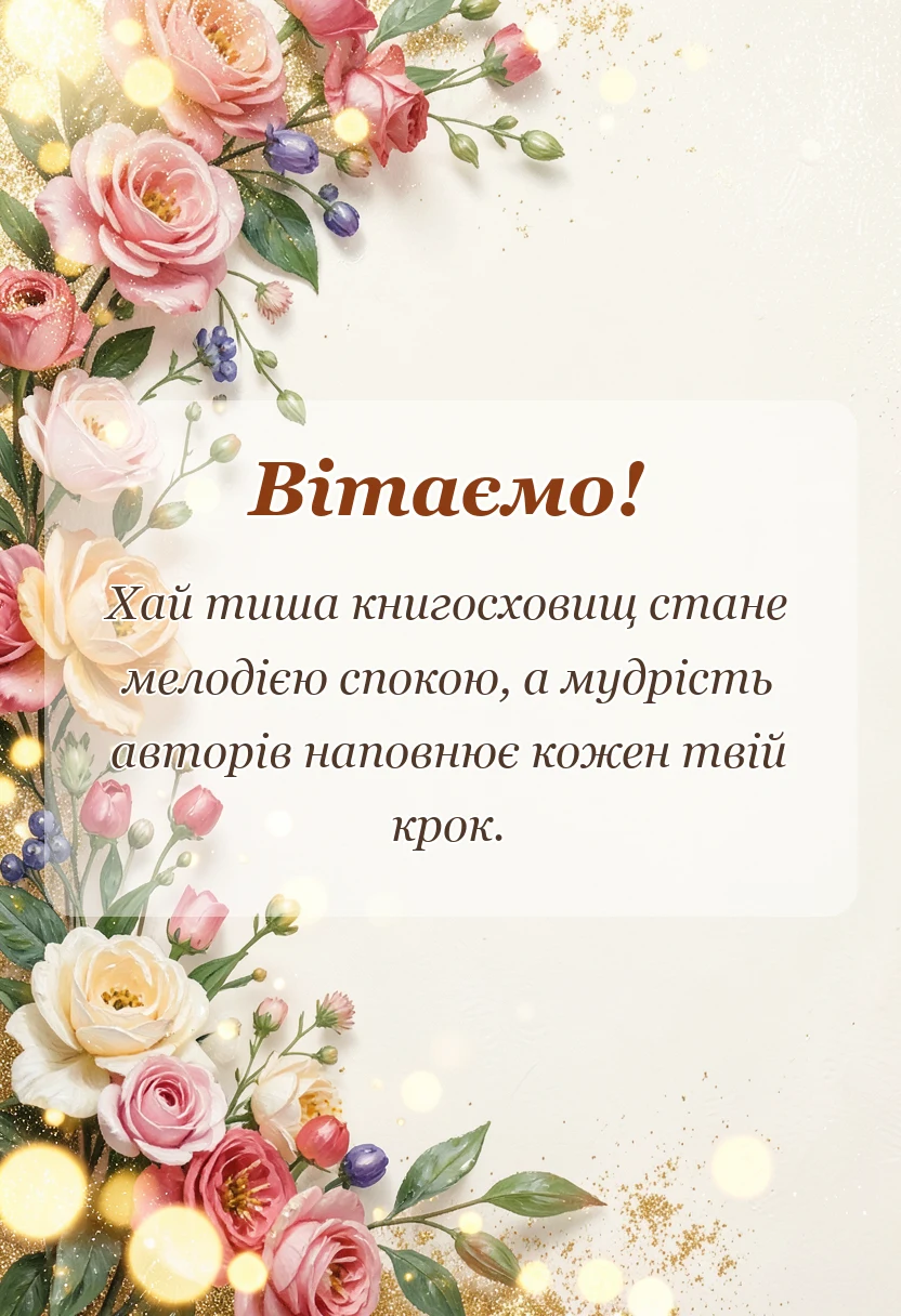 унікальна листівка - привітання з днем бібліотекаря вірші