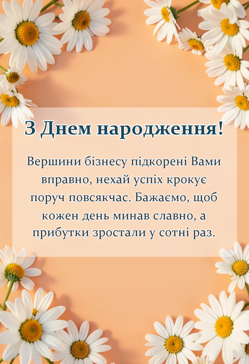 унікальна листівка - прикольне привітання з днем народження шефу