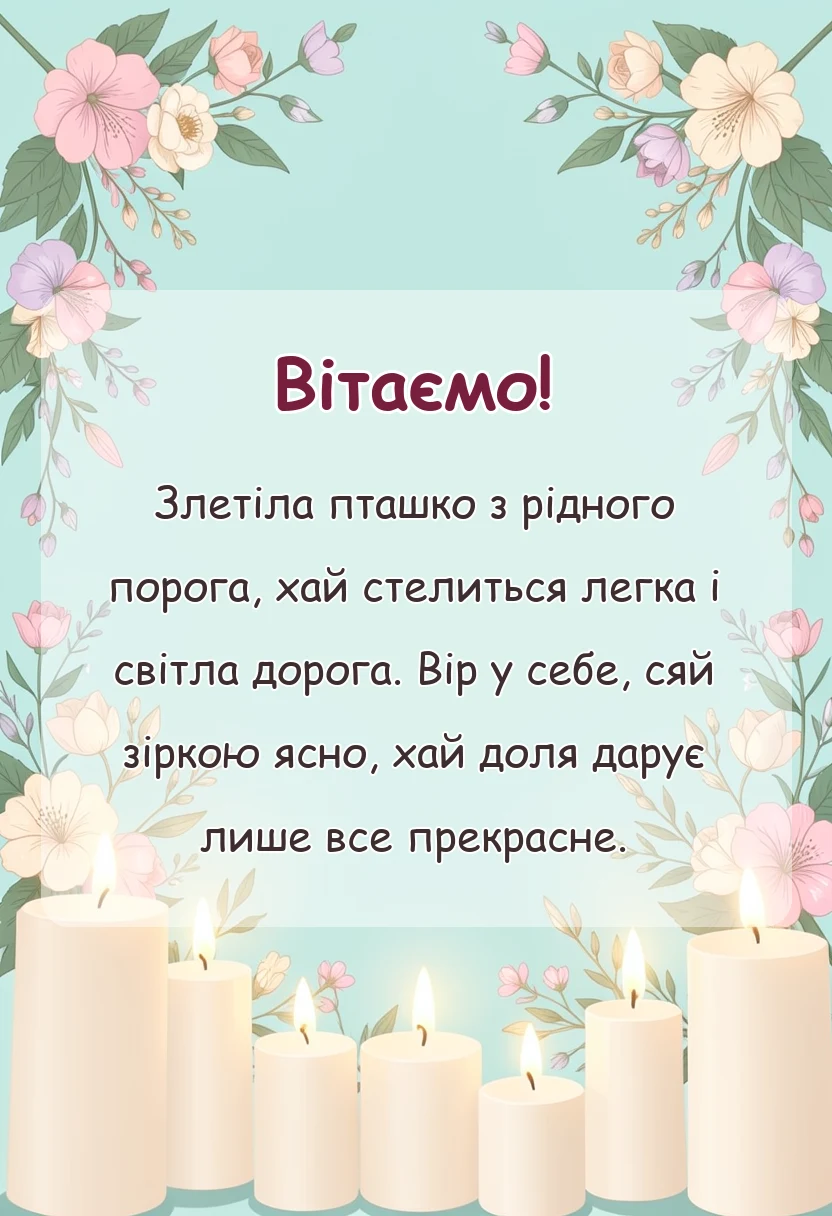 вітальна листівка - побажання випускниці
