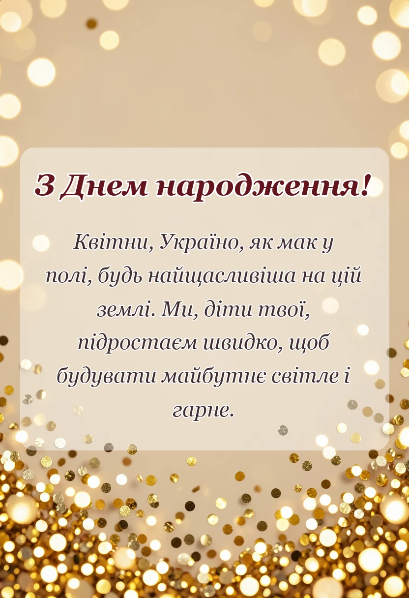 вітальна листівка - побажання україні від дітей