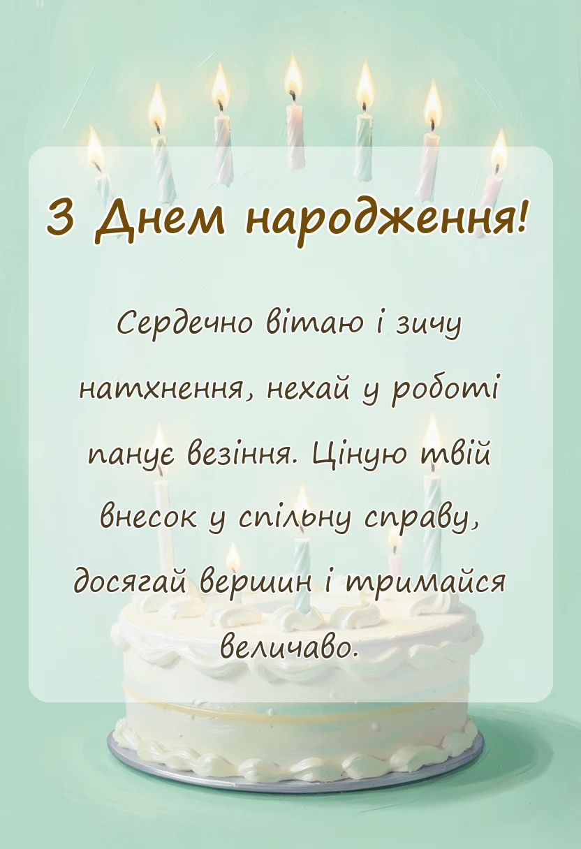 вітальна листівка - що побажати колезі по роботі