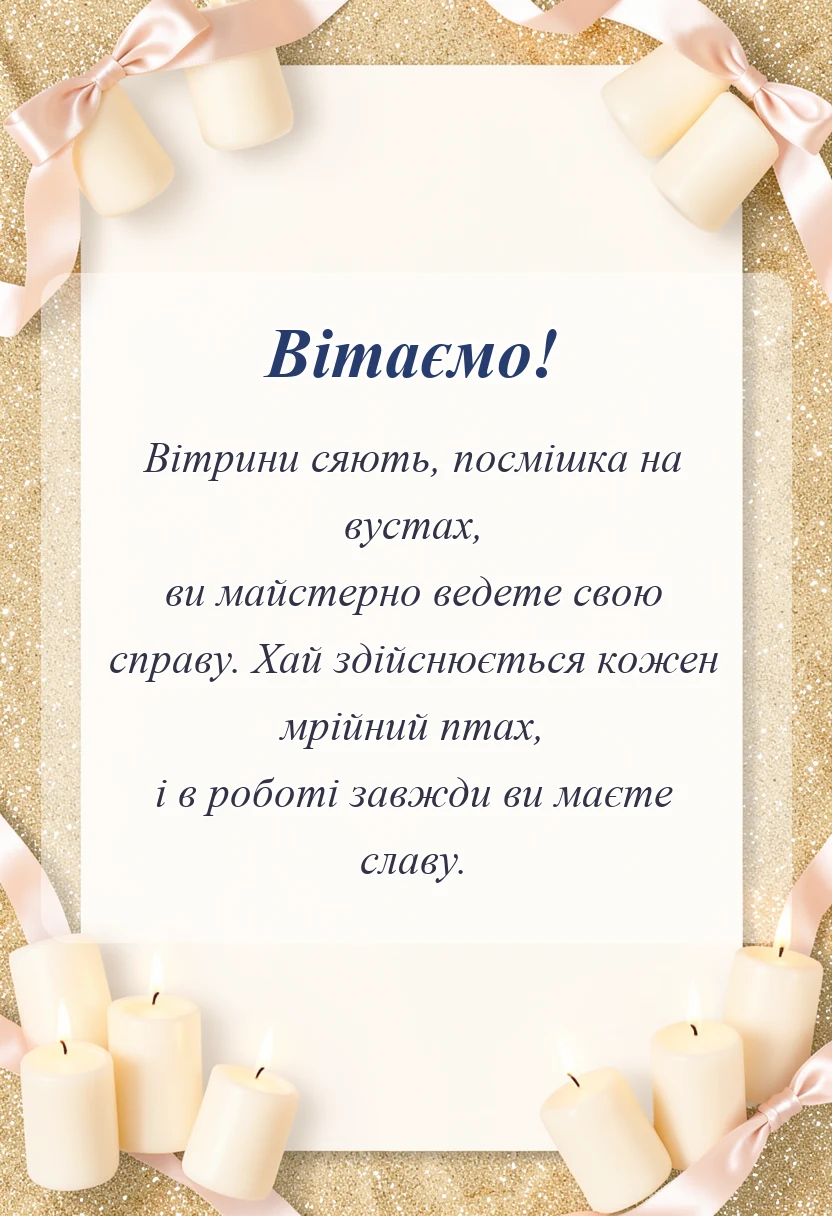 унікальна листівка - поздоровлення з днем торгівлі