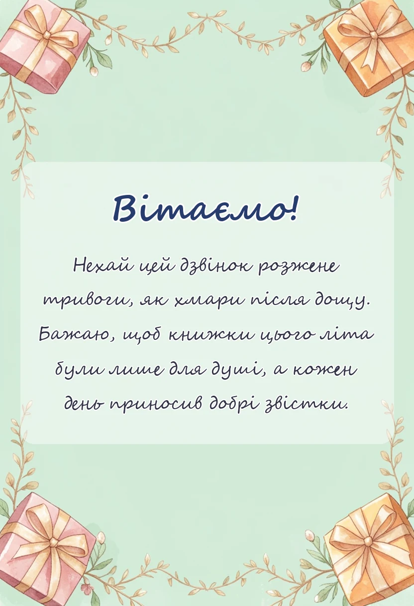 унікальна листівка - привітання з останнім дзвоником під час війни