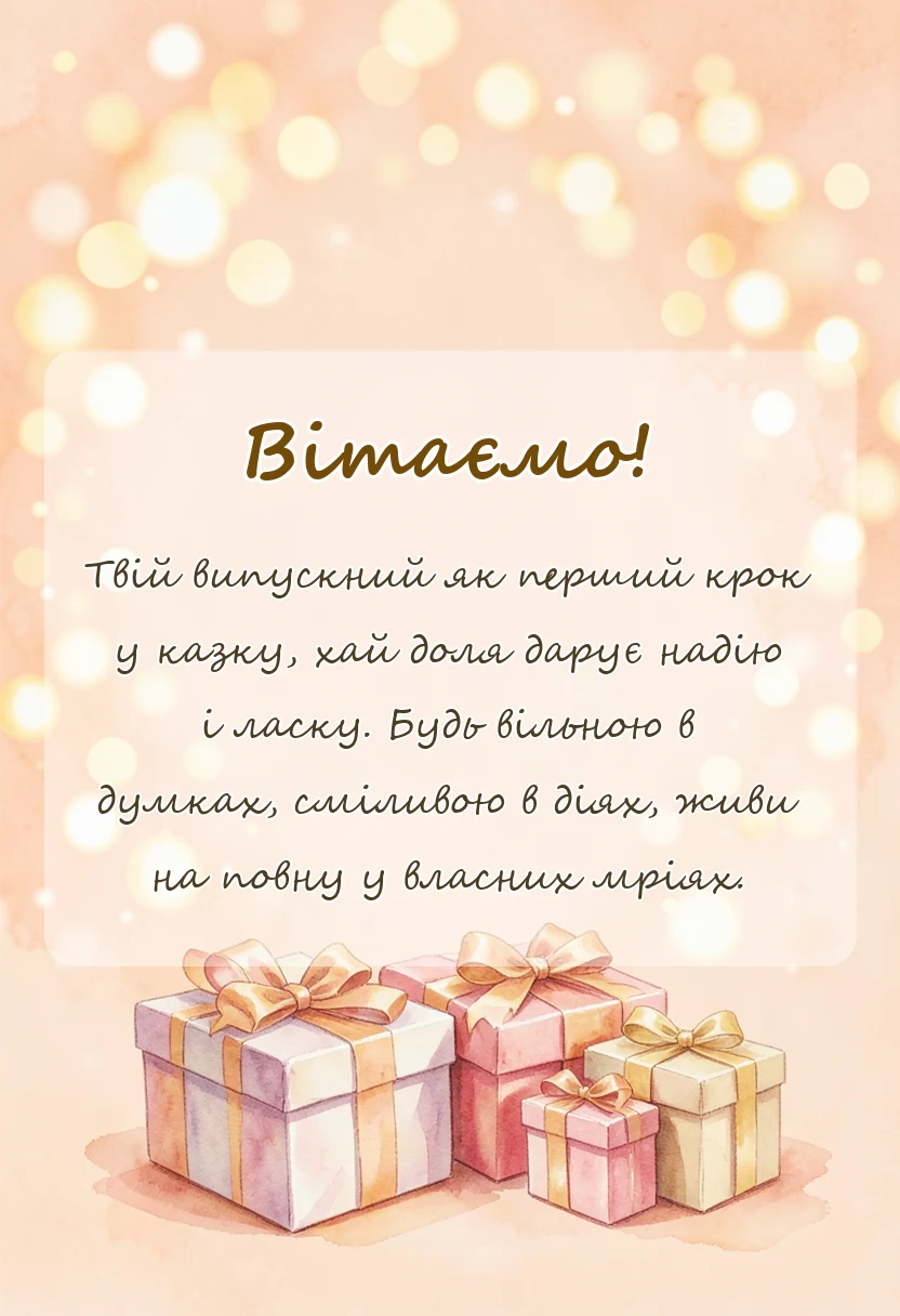 святкова картинка: побажання випускниці