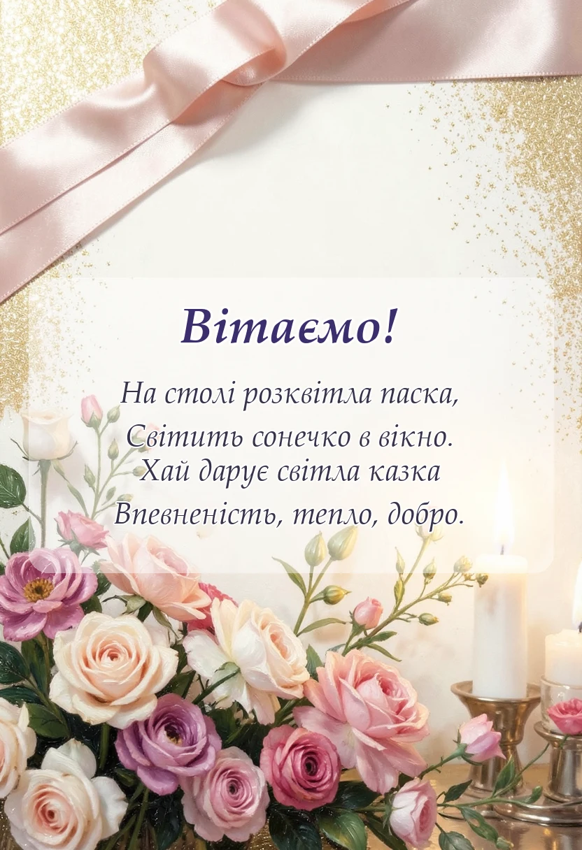 вітальна листівка - привітання з великодніми святами