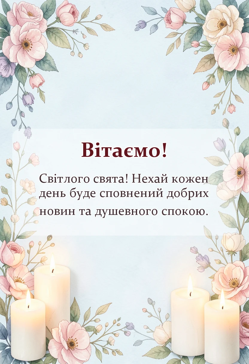 святкова картинка: привітання з великодніми святами