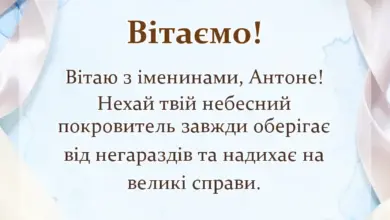 вітальна листівка - привітання з днем ангела антона