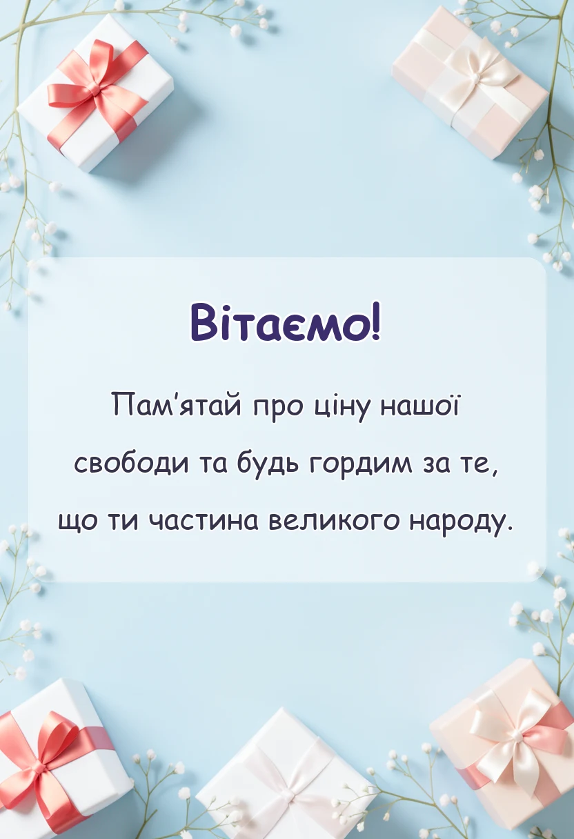 вітальна листівка - привітання з днем незалежності україни