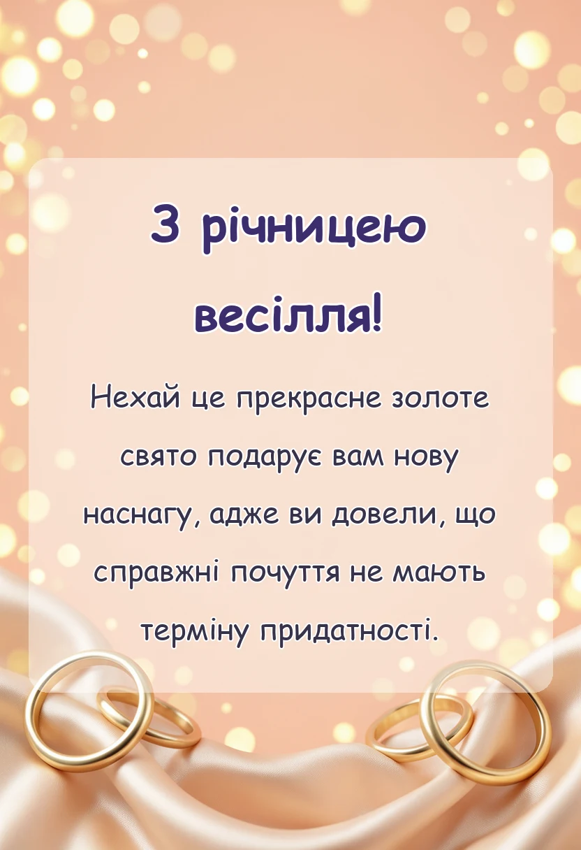 листівка з побажанням - привітання з золотим весіллям батькам