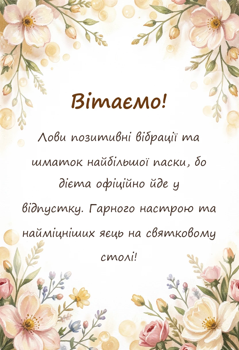 вітальна листівка - прикольні привітання з пасхою