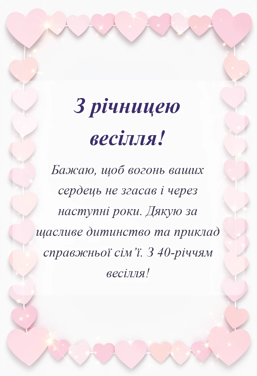 красива листівка: картинки з рубіновим весіллям