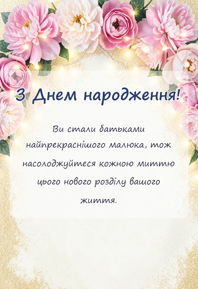 святкова картинка: що побажати молодим батькам