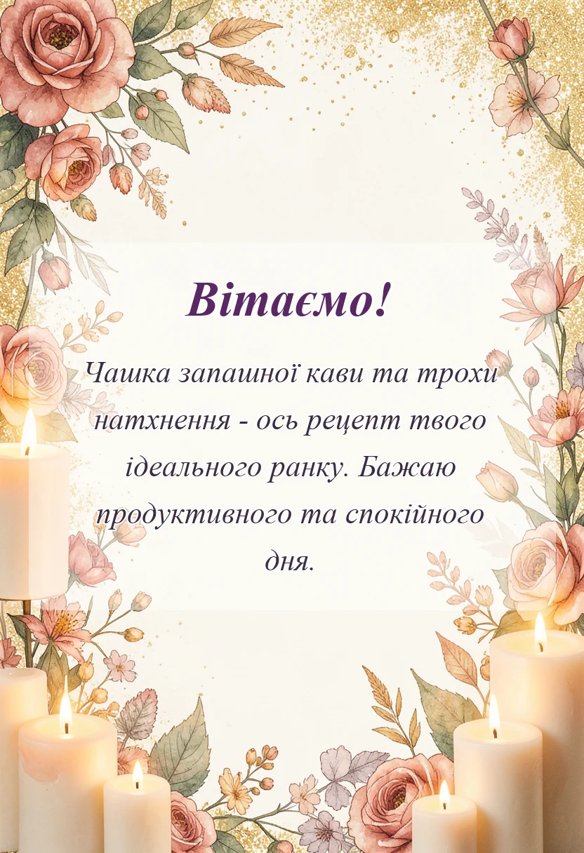 красива листівка: побажання доброго ранку в прозі