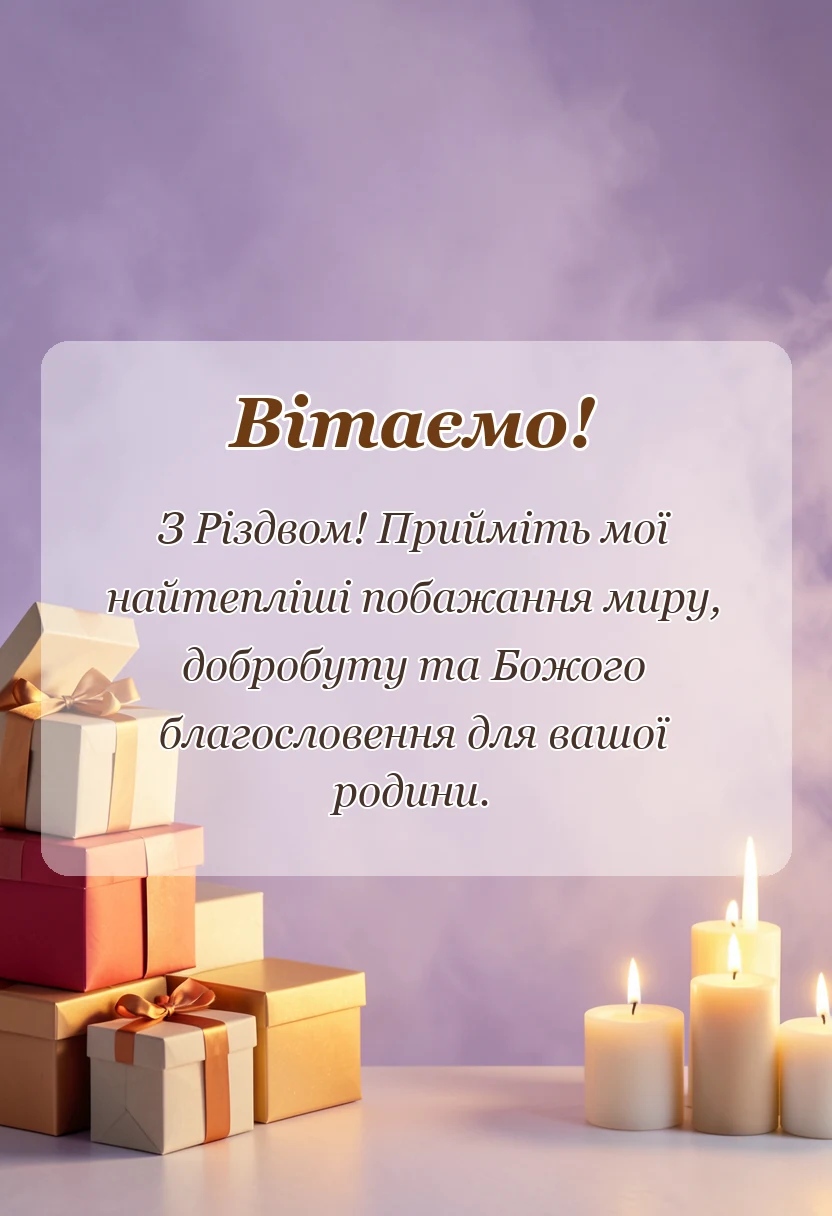 красива листівка: побажання щасливого різдва