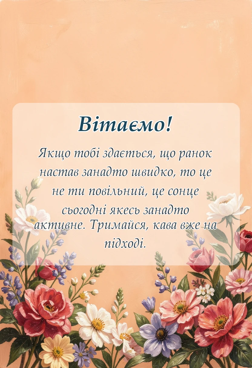 вітальна листівка - смішні цитати доброго ранку