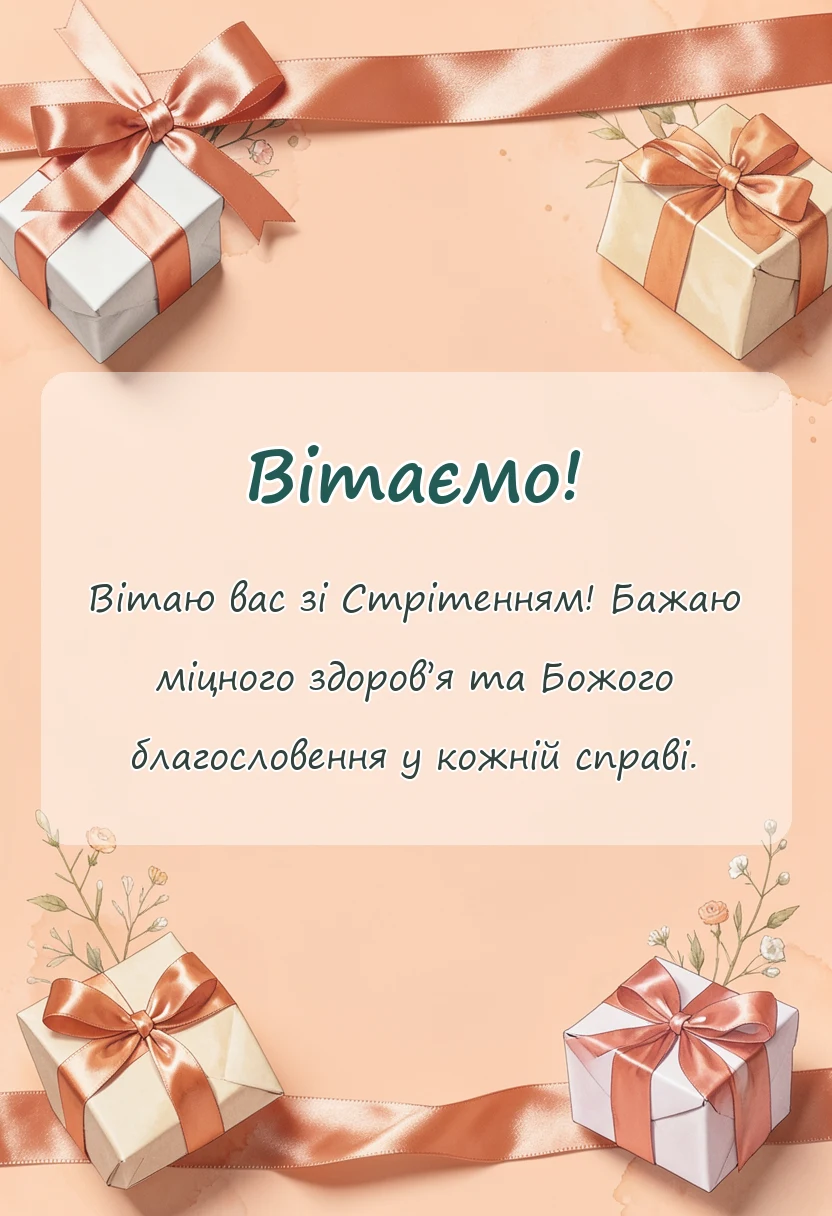 унікальна листівка - привітання зі стрітенням господнім своїми словами